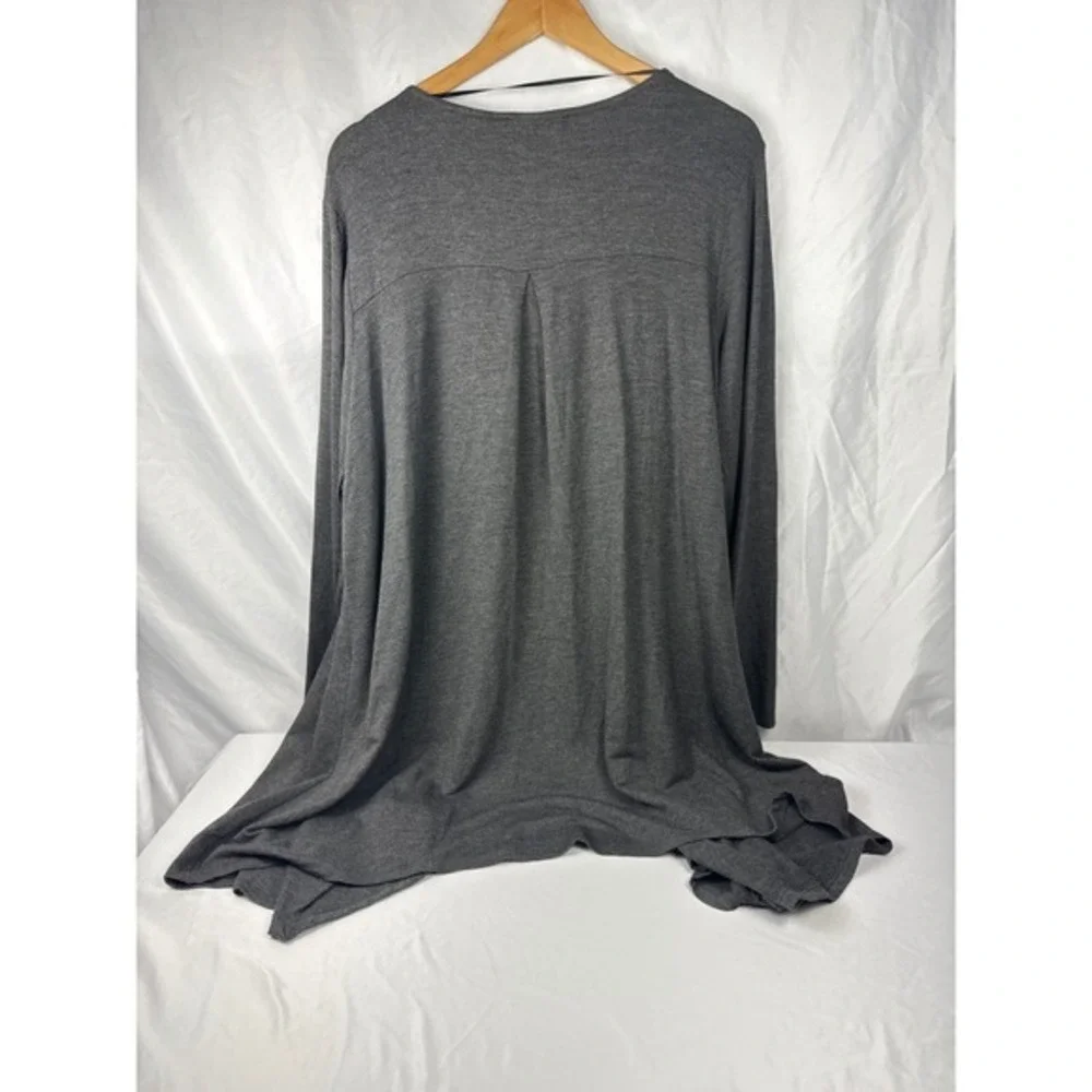 Joan Vass Graphite Open Front Cardigan 1X NWT‎